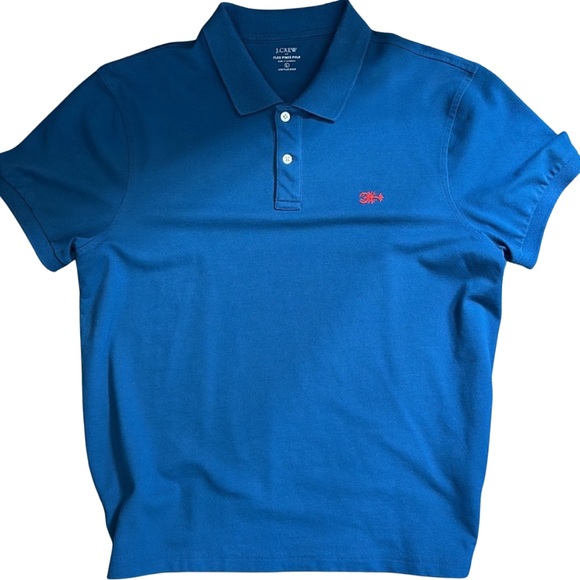 J. CREW | Flex Piqué Polo | Mens | Large | Blue - Picture 1 of 4